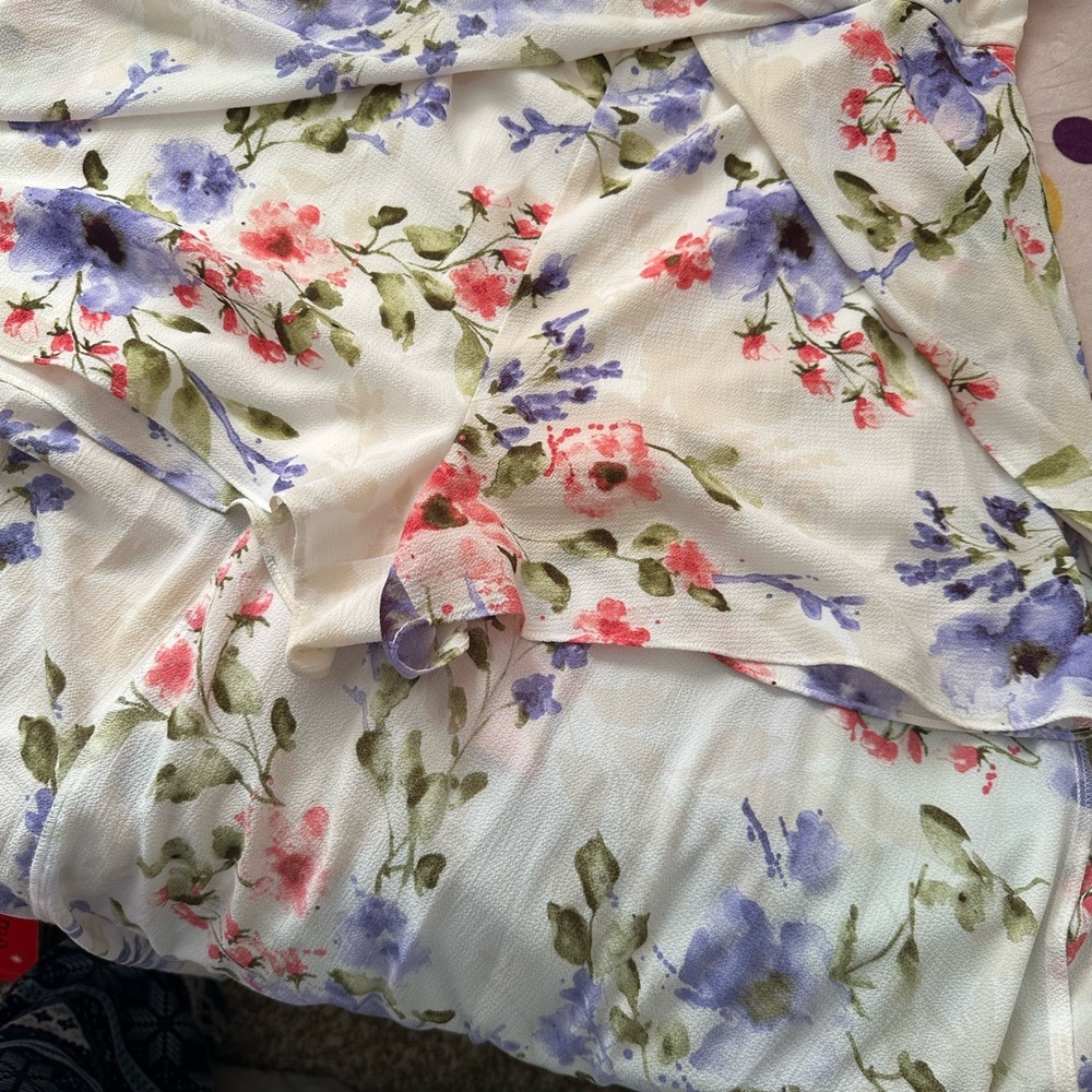 Iz Byer Floral Jumpsuit with Blue and Pink Highlights - Picture 14 of 16